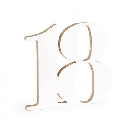 SAGOMA 18LEGNO BIANCO BORDO GLITTER CHAMPAGNE