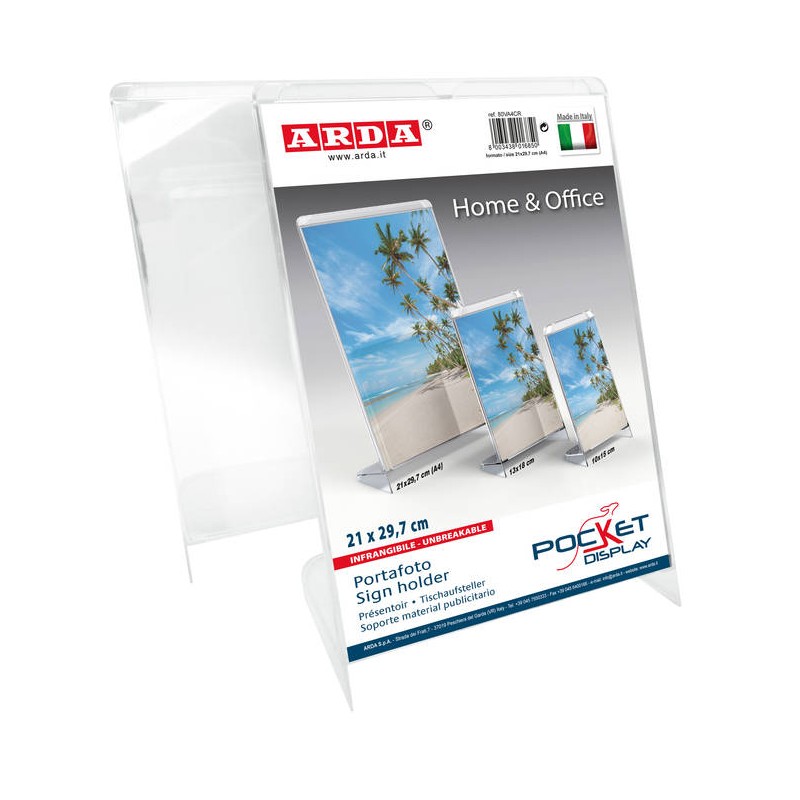 PORTAFOTO VERTICALE CRISTALLO FORMATO A4 ARDA