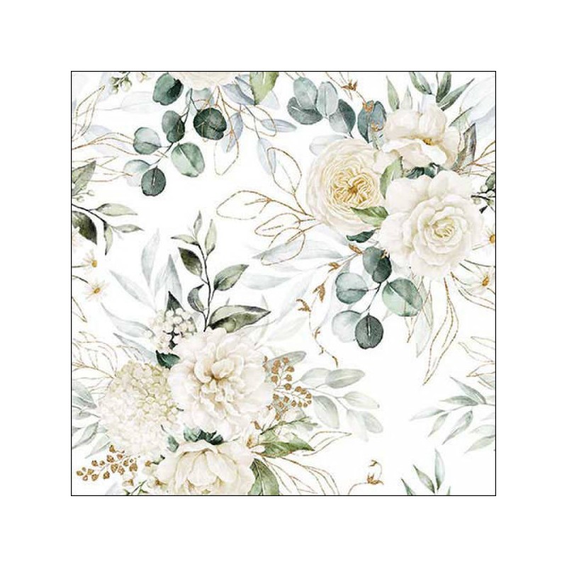 TOVAGLIOLI 33x33 EUCALYPTUS AND ROSES 20pz