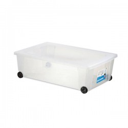 ROLLBOX XXL SCATOLA MULTIUSO TRASPARENTE C/RUOTE 59x39x18,5cm 30lt