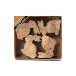 BOX CONIGLI DI LEGNO H.6cm 4pz