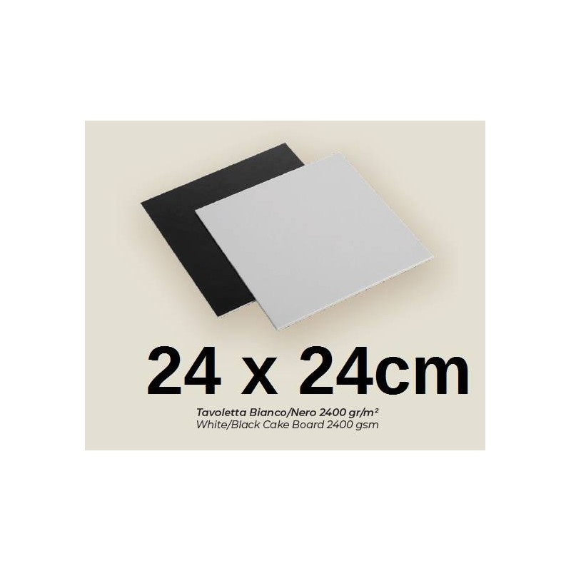 TAVOLETTE CARTONE 2400gr/mq BIANCO/NERO 24x24cm LISCE 10kg
