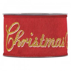 NASTRO MERRY CHRISTMAS 63mm x10mt RED