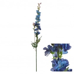 RAMO CON FIORI E FOGLIE BLU H.78cm