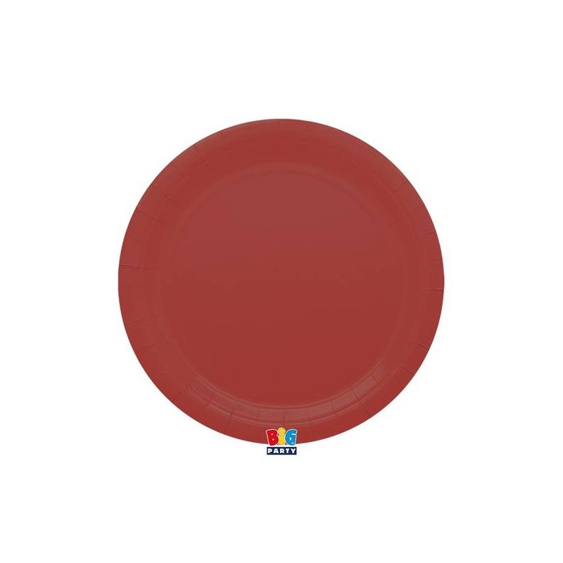PIATTI PIANI ECOLOR BIODEGRADABILI 24cm ROSSO INTENSO 25pz