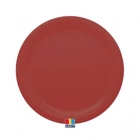 PIATTI PIANI ECOLOR BIODEGRADABILI 24cm ROSSO INTENSO 25pz
