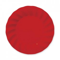PIATTI PIANI WAVY RED OPACO 25cm 8pz