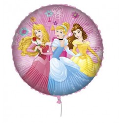 PALLONE MYLAR PRINCIPESSE TONDO 18 43cm C/FILO E PESETTO