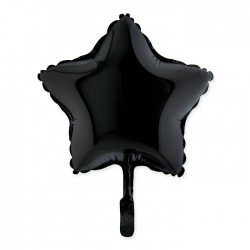 PALLONE MYLAR 23cm 9'' STELLA NERO METAL