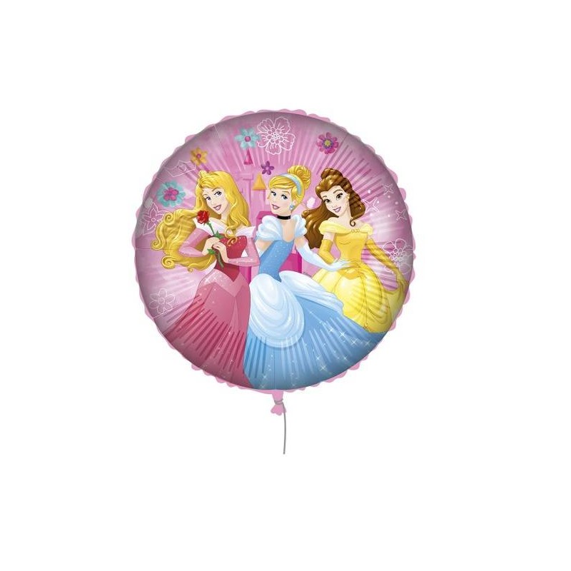 PALLONE MYLAR PRINCIPESSE TONDO 18 43cm C/FILO E PESETTO