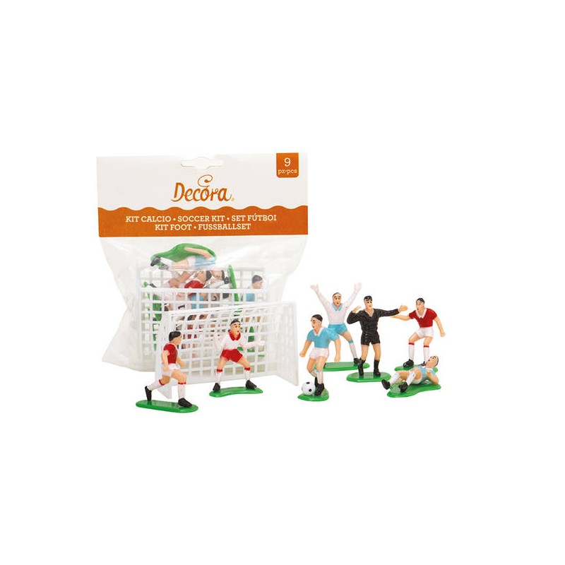 SET CALCIO PER TORTE 7 GIOCATORI 2 PORTE