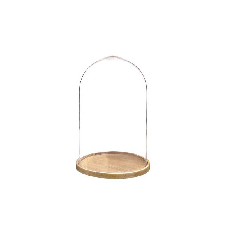 CUPOLA IN VETRO H40 CON BASE MDF Ø27,5