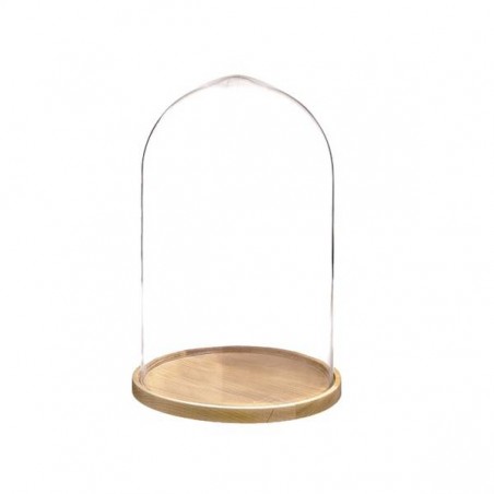 CUPOLA IN VETRO H40 CON BASE MDF Ø27,5