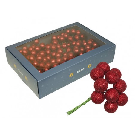 SEGNAPACCO SPARKLING 12 BALLS RED/12 MAZZETTI  SFERE DA 2cm