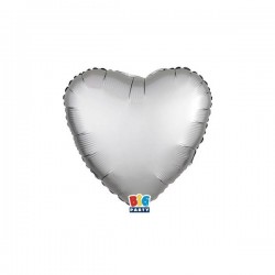 PALLONE MYLAR CUORE 25cm ARGENTO SATIN 5 PEZZI