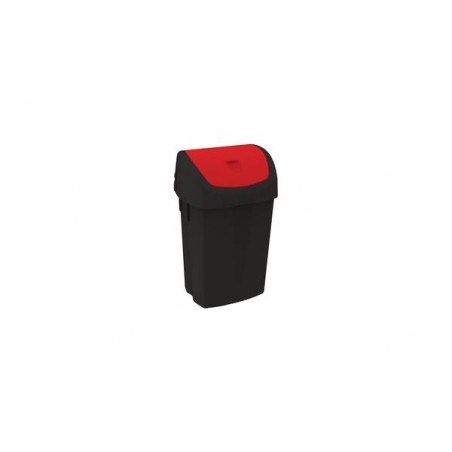 BIDONE BINNY NERO 25lt C/COP. BASCULANTE ROSSO