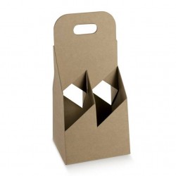 CESTELLO 4 BOTTIGLIE 15x15x32cm AVANA 5pz