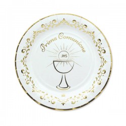 PIATTI PIANI PRIMA COMUNIONE GOLD METAL 8pz