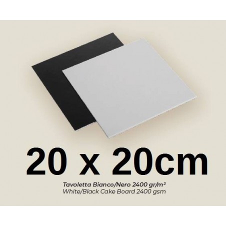 TAVOLETTE CARTONE 2400gr/mq BIANCO/NERO 20x20cm LISCE 10kg