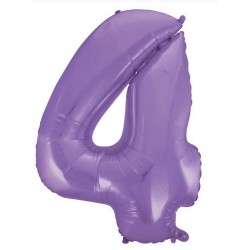PALLONE NUMERO 4 MYLAR 102cm 40" VELVET LILLA