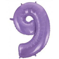 PALLONE NUMERO 9 MYLAR 102cm 40" VELVET LILLA
