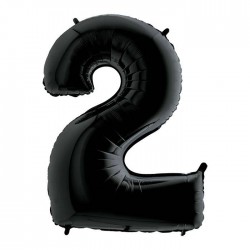 PALLONE NUMERO 2 MYLAR 102cm 40" NERO