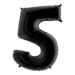 PALLONE NUMERO 5 MYLAR 102cm 40" NERO