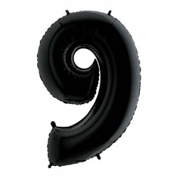 PALLONE NUMERO 9 MYLAR 102cm 40" NERO