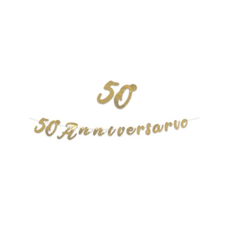 FESTONE METAL ORO 50° ANNIVERSARIO 3mt