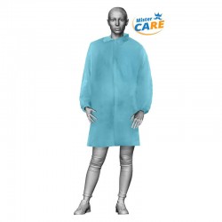Mr.Care - CAMICE LAB in PP 30gr/m² VELCRO col.AZZURRO...
