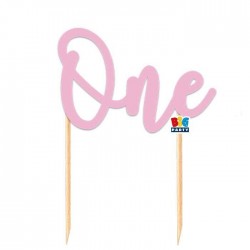 CAKE TOPPER ITALIC PRIMO COMPLEANNO ROSA