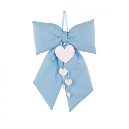 FIOCCO CELESTE IMBOTTITO C/CUORI 30x50cm