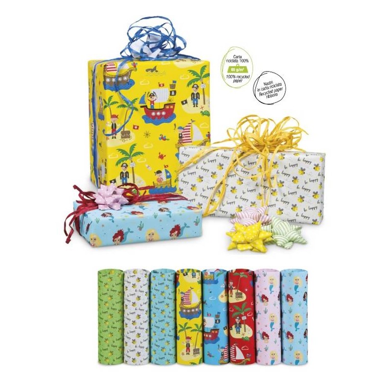CARTA REGALO ECOCARTA 70x100 100fg SCATOLA ASSORT. BIMBI EC400B02