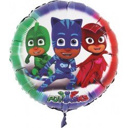 PALLONE MYLAR SUPER PIGIAMINI PJ MASKS TONDO 45cm