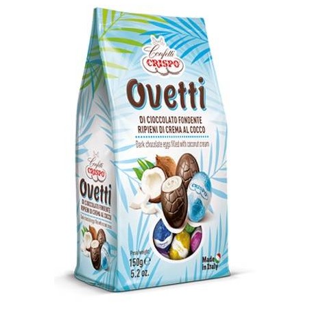 OVETTI DI CIOCCOLATO FONDENTE CON CREMA AL GUSTO COCCO 150gr