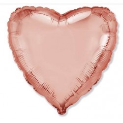 PALLONE MYLAR CUORE ROSA GOLD METAL 18 48cm 1pz RC