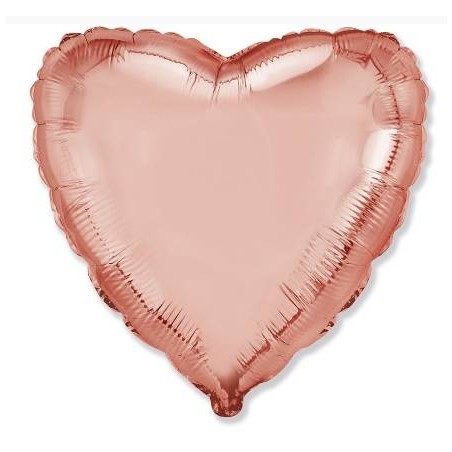 PALLONE MYLAR CUORE ROSA GOLD METAL 18 48cm 1pz RC