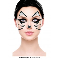 TATUAGGIO FACCIA GATTINA GLITTER 20x20cm