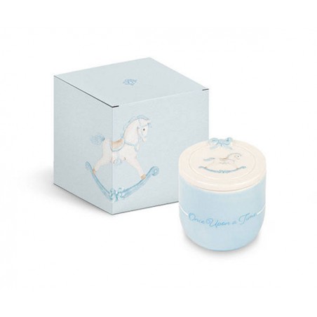 CANDELA CAVALLINO AZZURRA CON SCATOLA ø6xH6cm