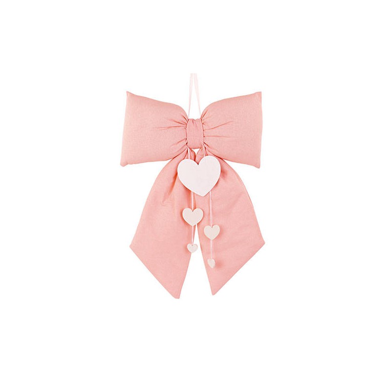 FIOCCO ROSA IMBOTTITO C/CUORI  30x50cm