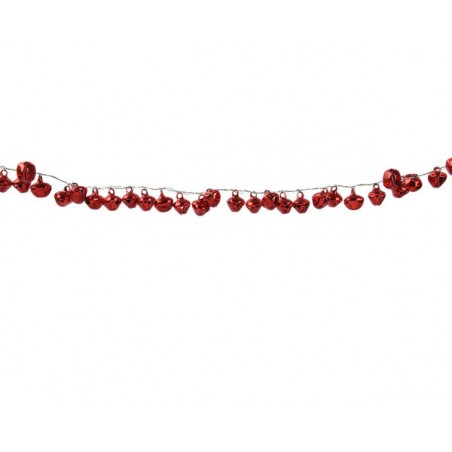 GHIRLANDA CAMPANELLE 2cm METALLO ROSSO H1mt