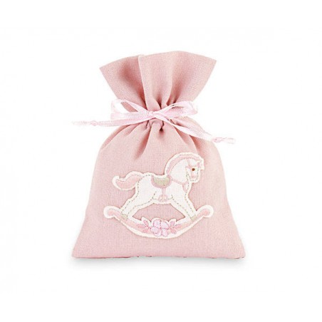 SACCHETTO CAVALLINO ROSA 10x14cm 12pz