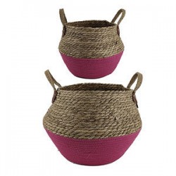 CESTO JARDIN CON MANICI FUXIA 35cm 1pz