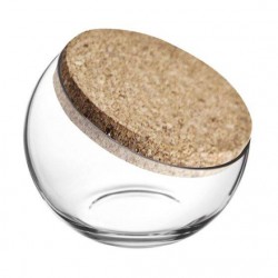 SFERA VETRO TAGLIO OBLIQUO C/TAPPO SUGHERO H9 ø10cm