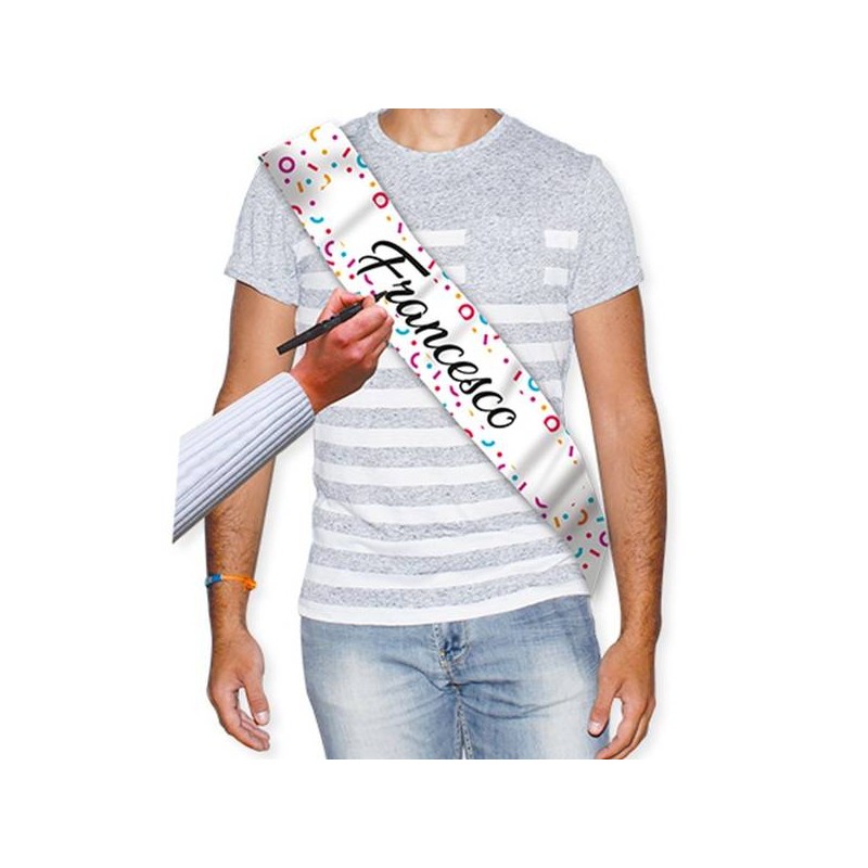 FASCIA PREMIO METALLIZZATA 168 x 10 cm PERSONALIZZABILE