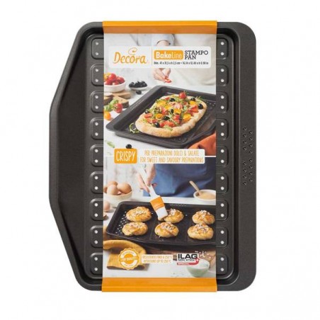PIASTRA CRISP&FRY ANTIADERENTE 41x31,5x2,5h cm BAKE&COOK