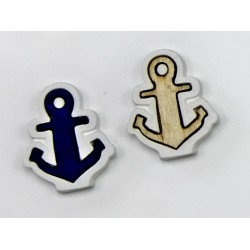 DECORAZIONE ANCORA BLU GESSO E LEGNO 12pz