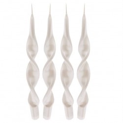 CANDELA STELO TORCIGLIONE BIANCO H.27cm ø2,2mm 4pz