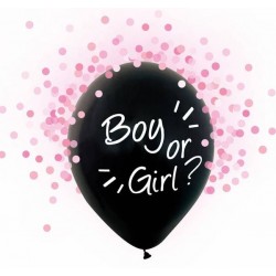 PALLONCINI LATTICE BOY OR GIRL CON CORIANDOLI ROSA 30-50cm 4pz