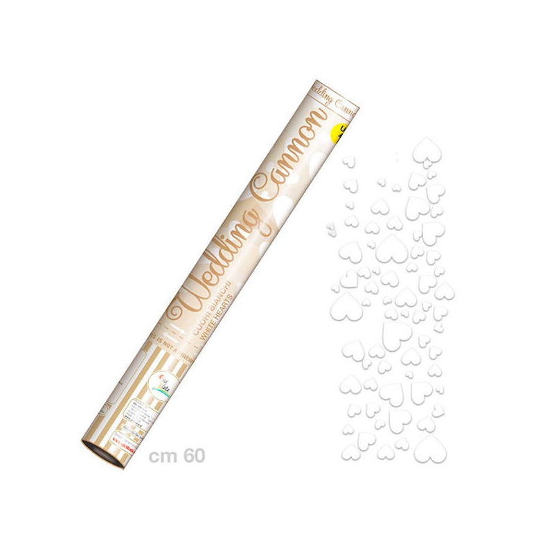 CANNONE SPARACORIANDOLI CUORI BIANCHI 60cm GIVI